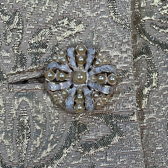 NWT Dana Buchman Floral Metallic Brocade Jacquard Evening Jacket Peach Gold 12 - Picture 9 of 13